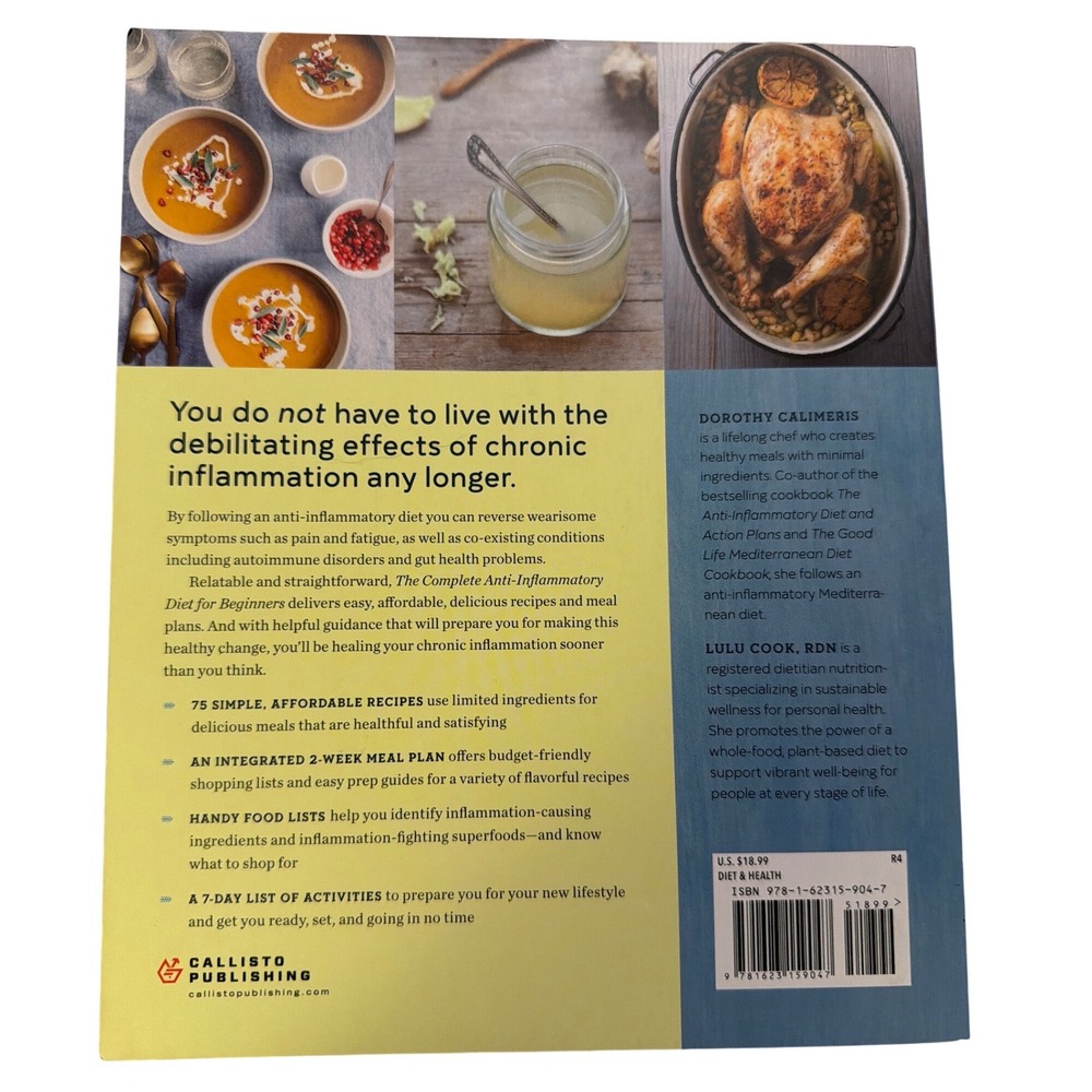 The Complete Anti-Inflammatory Diet for Beginners Cookbook Dorothy Calimeris NEW - Picture 2 of 2